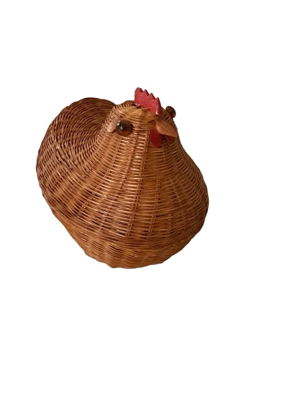 Vintage Wicker Hen On Nest Basket with Lid Chicken Container Jiangxi Handicrafts